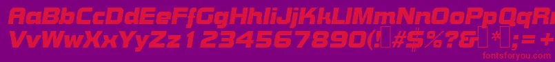 Fonte B790DecoItalic – fontes vermelhas em um fundo violeta