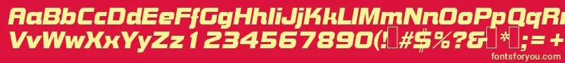 フォントB790DecoItalic – 黄色の文字、赤い背景