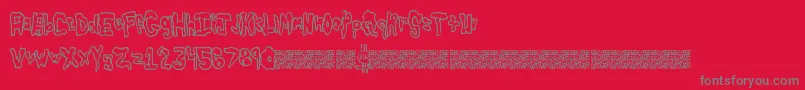 Globtastic Font – Gray Fonts on Red Background