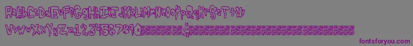 フォントGlobtastic – 紫色のフォント、灰色の背景