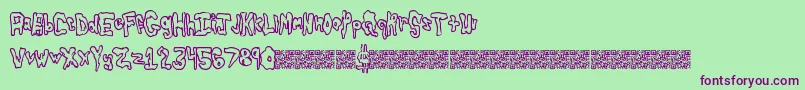 Globtastic Font – Purple Fonts on Green Background