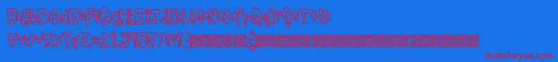 Globtastic Font – Red Fonts on Blue Background