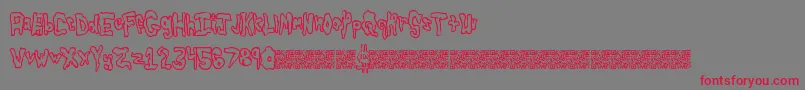 Globtastic-Schriftart – Rote Schriften auf grauem Hintergrund