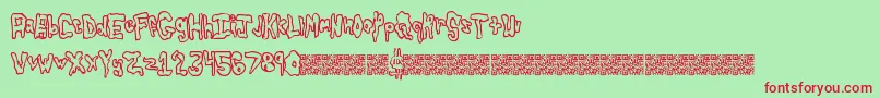 Globtastic Font – Red Fonts on Green Background