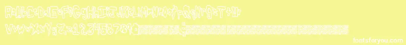 Globtastic Font – White Fonts on Yellow Background