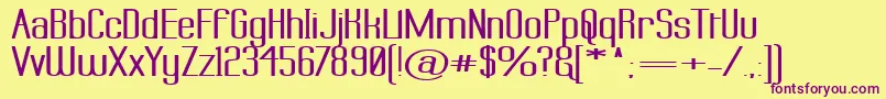 LabtopSuperwideBoldish Font – Purple Fonts on Yellow Background
