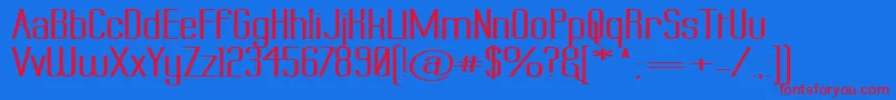 LabtopSuperwideBoldish Font – Red Fonts on Blue Background