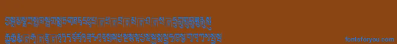 Tibetanmachineweb1 Font – Blue Fonts on Brown Background