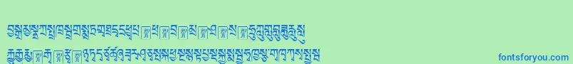 Tibetanmachineweb1 Font – Blue Fonts on Green Background