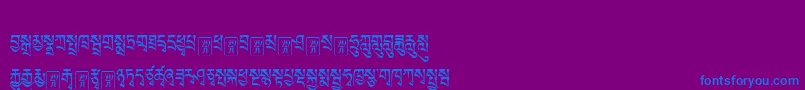 Tibetanmachineweb1-Schriftart – Blaue Schriften auf violettem Hintergrund