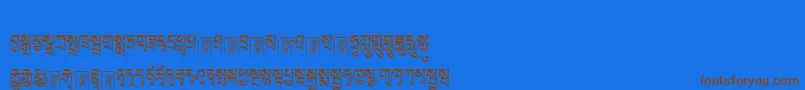 Tibetanmachineweb1 Font – Brown Fonts on Blue Background