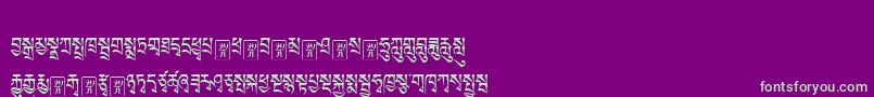 Tibetanmachineweb1 Font – Green Fonts on Purple Background