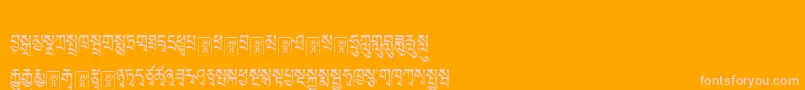 Tibetanmachineweb1-fontti – vaaleanpunaiset fontit oranssilla taustalla