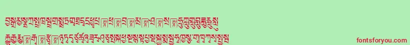 Tibetanmachineweb1 Font – Red Fonts on Green Background