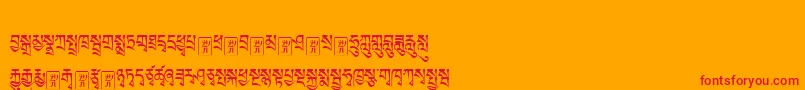 Tibetanmachineweb1 Font – Red Fonts on Orange Background