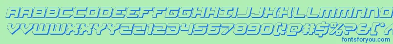 Gearhead3Dital Font – Blue Fonts on Green Background