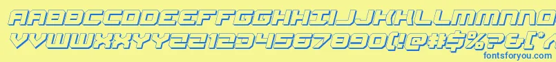 fuente Gearhead3Dital – Fuentes Azules Sobre Fondo Amarillo