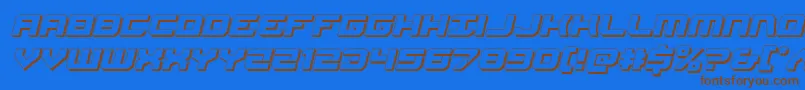 Gearhead3Dital Font – Brown Fonts on Blue Background