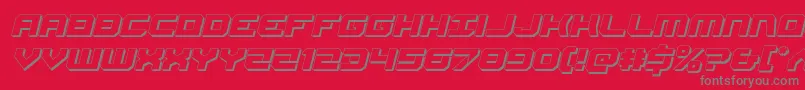 Saiba mais sobre a fonte Gearhead3Dital Fonte Gearhead3Dital – fontes cinzas em um fundo vermelho