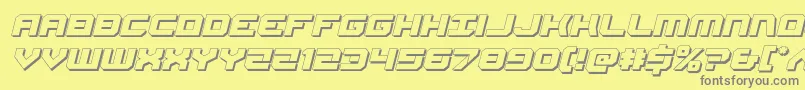 Gearhead3Dital-Schriftart – Graue Schriften auf gelbem Hintergrund