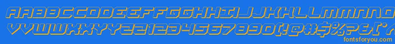 Gearhead3Dital Font – Orange Fonts on Blue Background