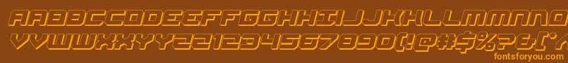 Gearhead3Dital-Schriftart – Orangefarbene Schriften auf braunem Hintergrund
