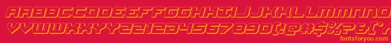 Gearhead3Dital Font – Orange Fonts on Red Background