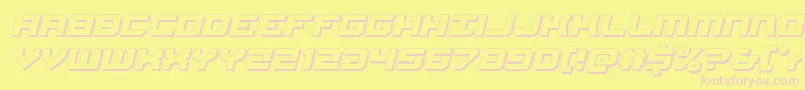 Gearhead3Dital Font – Pink Fonts on Yellow Background