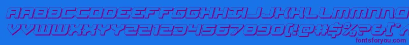 Gearhead3Dital Font – Purple Fonts on Blue Background