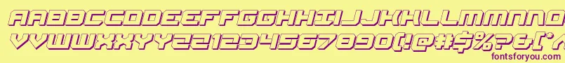 Fonte Gearhead3Dital – fontes roxas em um fundo amarelo