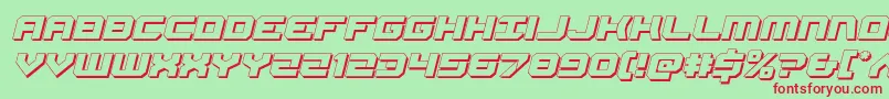 Шрифт Gearhead3Dital – красные шрифты на зелёном фоне