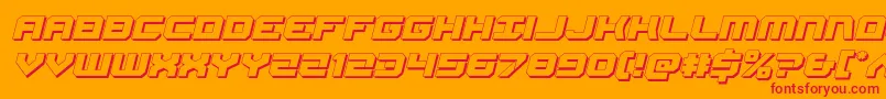 Gearhead3Dital-Schriftart – Rote Schriften auf orangefarbenem Hintergrund