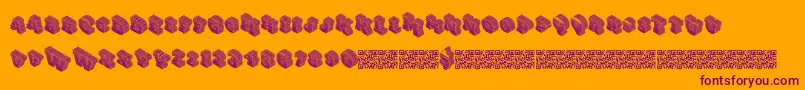 Gotcha-Schriftart – Violette Schriften auf orangefarbenem Hintergrund