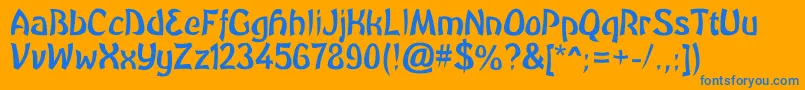 フォントBrutalGg – オレンジの背景に青い文字