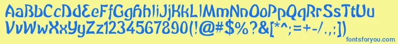 Czcionka BrutalGg – niebieskie czcionki na żółtym tle