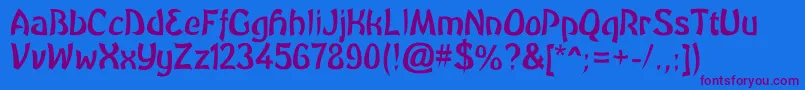 BrutalGg-Schriftart – Violette Schriften auf blauem Hintergrund