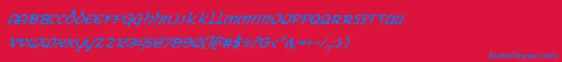 Eringobraghci Font – Blue Fonts on Red Background