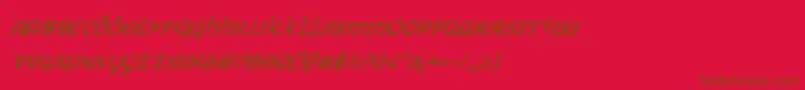 Eringobraghci-Schriftart – Braune Schriften auf rotem Hintergrund