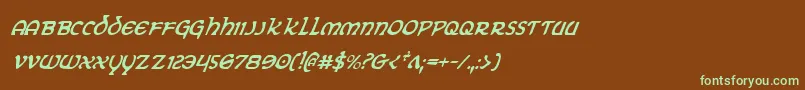 Eringobraghci Font – Green Fonts on Brown Background