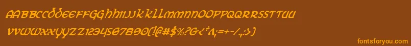 Eringobraghci Font – Orange Fonts on Brown Background