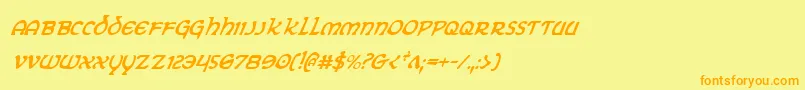 Eringobraghci Font – Orange Fonts on Yellow Background