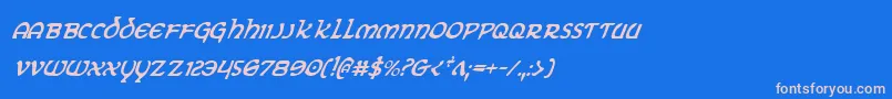 フォントEringobraghci – ピンクの文字、青い背景