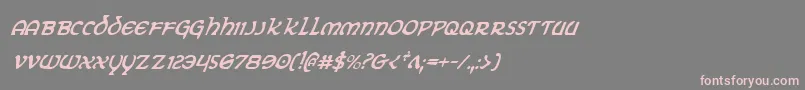 フォントEringobraghci – 灰色の背景にピンクのフォント