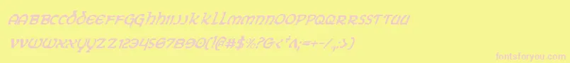 Eringobraghci Font – Pink Fonts on Yellow Background