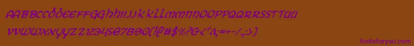 Eringobraghci Font – Purple Fonts on Brown Background