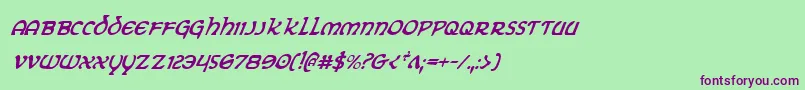 Eringobraghci Font – Purple Fonts on Green Background