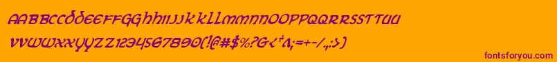 Eringobraghci Font – Purple Fonts on Orange Background