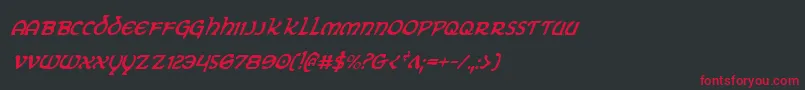 Eringobraghci-Schriftart – Rote Schriften auf schwarzem Hintergrund