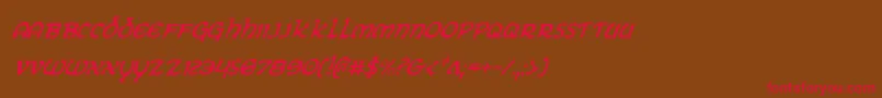 Eringobraghci-Schriftart – Rote Schriften auf braunem Hintergrund