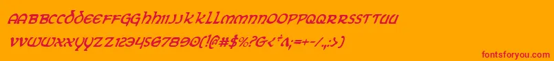 フォントEringobraghci – オレンジの背景に赤い文字